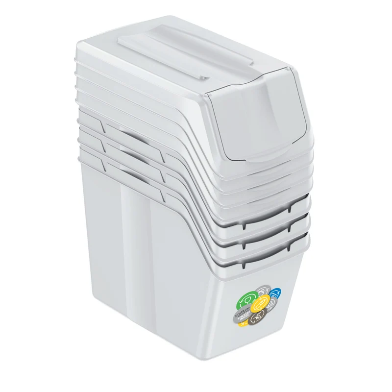 Sortibox Jeu de poubelles de tri sélectif 4x20L set de cendres ISWB20S4