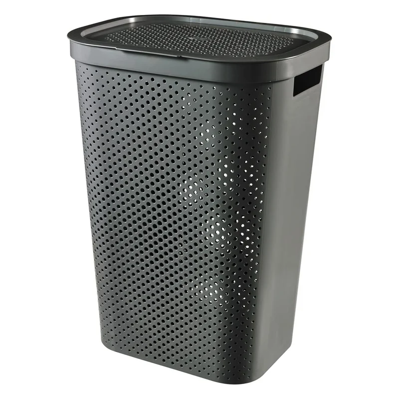 Curver Infinity Panier à linge recyclé 60L gris foncé