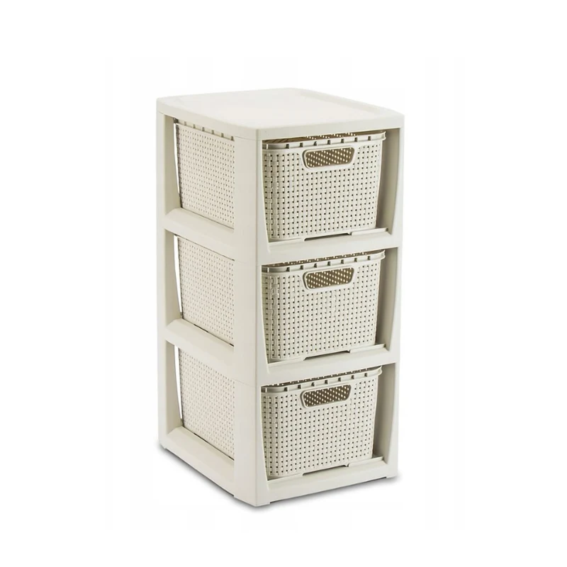 Etagère avec 3 paniers design moderne blanc antique BranQ