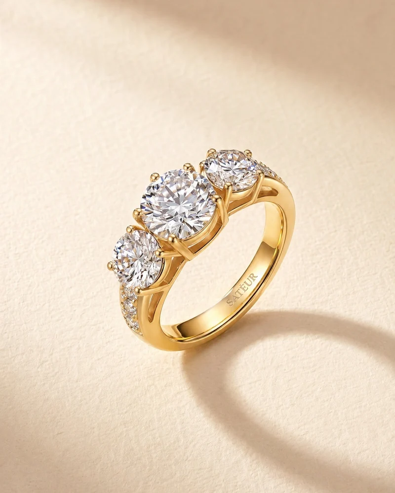 Satéur Aurous Gold Trinité Diamond Ring™, 18K Gold