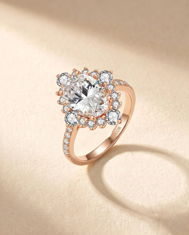 Satéur Rétro Rosé Majesté Diamond Ring™, 18K Rose Gold