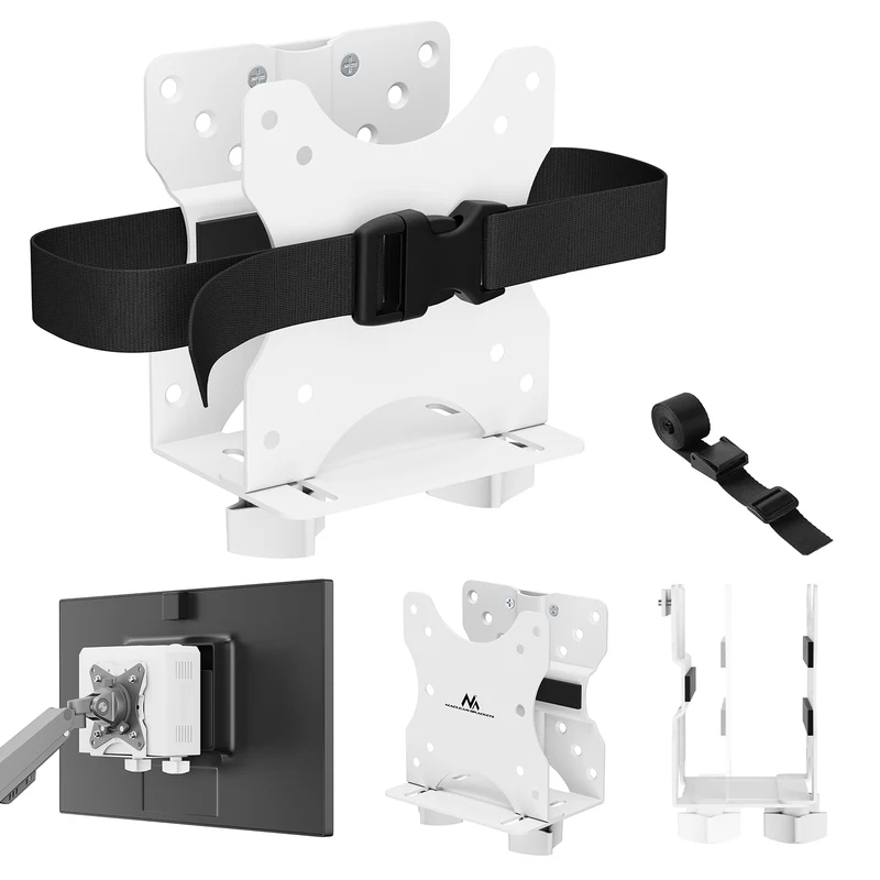 Support mini ordinateur Maclean, portée 17-70mm, compatible VESA, charge max. 5kg, blanc, MC-115 W