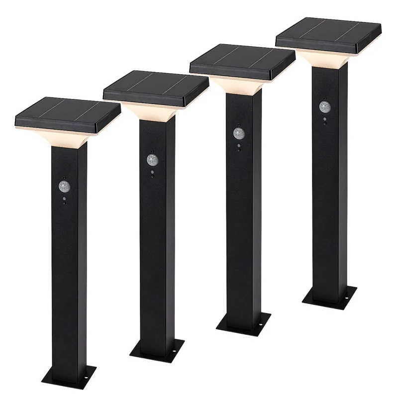 Lampe Rabalux, d'extérieur, solaire, sur pied, LED 4 W, IP44, noire, Geleen, 4 pièces