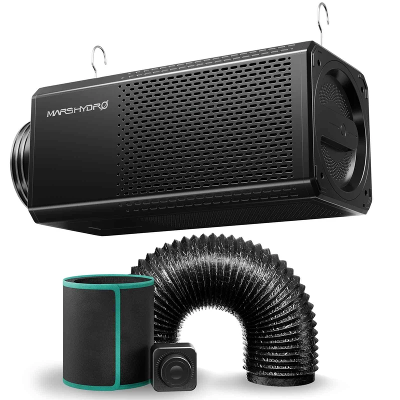 Mars Hydro iFresh Airone6 150 mm Slimme Inline Ventilator met Koolstoffilter – 2-in-1 Ventilatiesysteem 305 CFM voor Kweektenten
