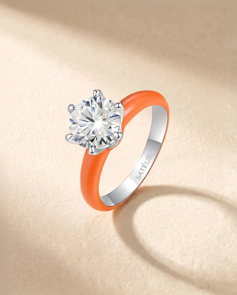 Satéur Colorée Tropical Orange Diamond Ring™, 18K White Gold