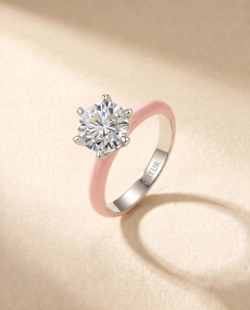 Satéur Colorée Pink Diamond Ring™, 18K White Gold
