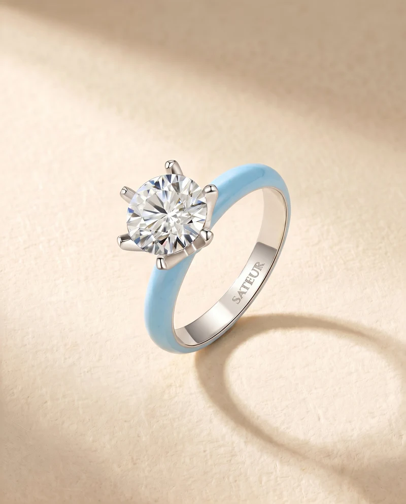 Satéur Colorée Baby Blue Diamond Ring™, 18K White Gold