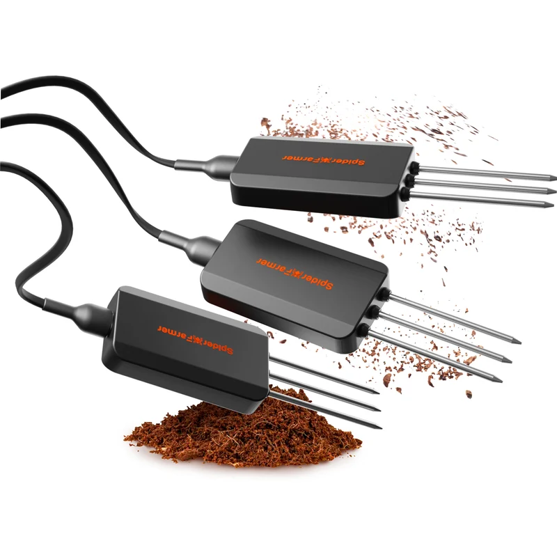 Spider Farmer GGS Slimme 3-in-1 Bodemsensor Pro (3-Pack) – VWC, EC & Temperatuursensor voor Slimme Irrigatie en GGS Controllers