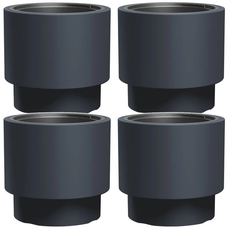 HEOS pot de fleurs résistant au gel, anthracite, capacité 40L, avec insert 20L, DBHEN400-S433, 4 pièces