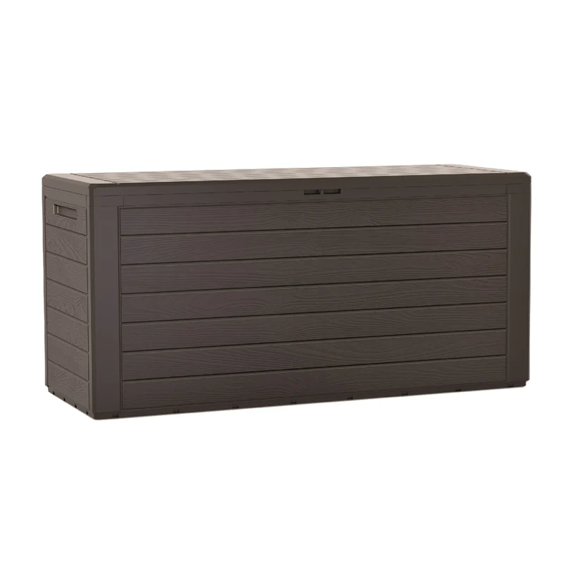 Boîte de jardin Prosperplast résistante aux intempéries Woodebox MBWL280 couleur umbra 280L