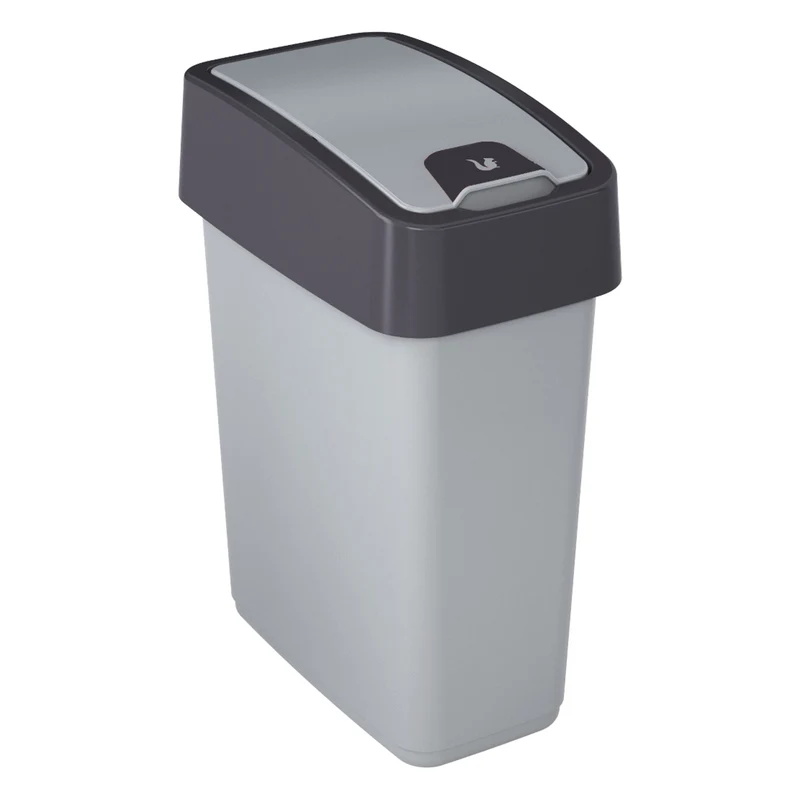 Poubelle à couvercle poussoir 10l Keeeper Magne - couleur argent
