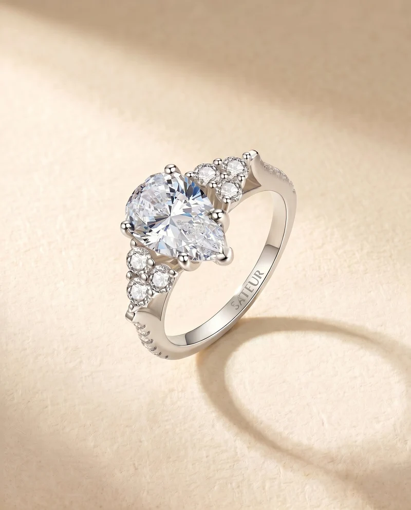 Satéur Palais Perlé Diamond Ring™, 18K White Gold