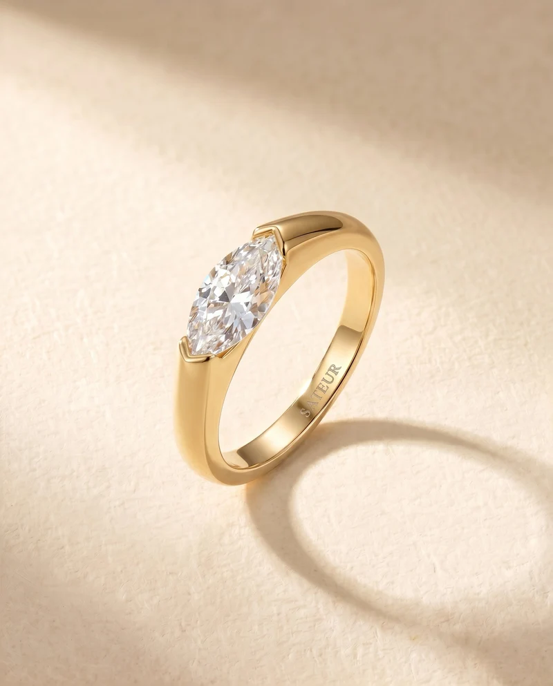 Satéur Aurous Gold Raffiné Diamond Ring™, 18K Gold