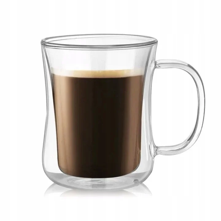 Dubbelwandig Koffieglas met Oor 400 ml – Latte & Thee
