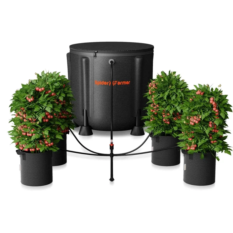 Spider Farmer 25W Automatisch Druppelirrigatiesysteem – 49L Watertank, 8 Verstelbare Druppelaars & Slim Watergeefsysteem voor Kweektent, Kas & Indoor Kweek