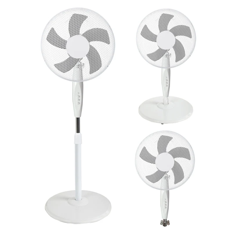 Elite 3-in-1 Ventilator 40 cm – Staande Ventilator – Tafelventilator – Wandventilator – 55W – Wit