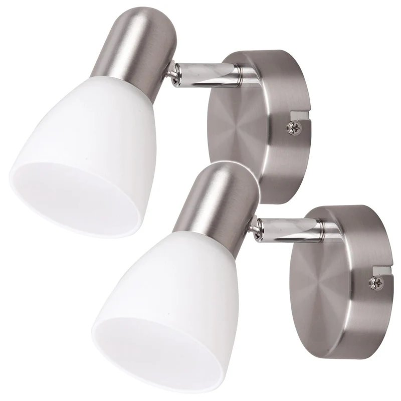 Lampe Soma Spot E14, max. 40 W, chrome satiné, opale, 6301, 2 pièces