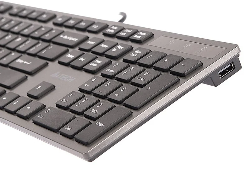 Clavier KV-300H Slim Hub USB avec fil A4-Tech ultra fin