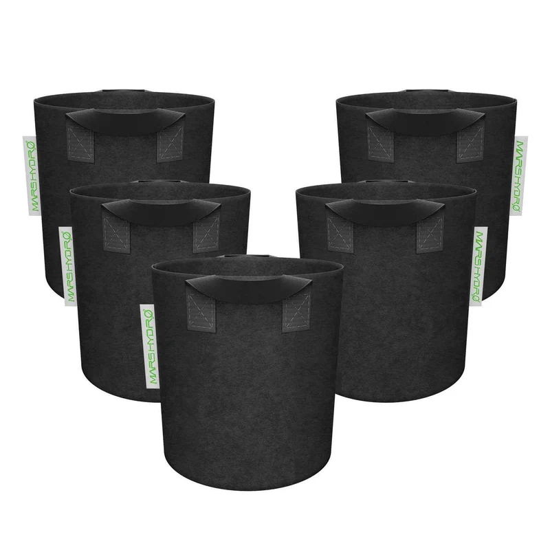 Mars Hydro 5 Gallon / 19 Liter Stoffen Kweekzakken (Set van 5) – Herbruikbare Grow Bags met Air Pruning voor Binnenkweek, Buitenteelt, Kas & Tuin