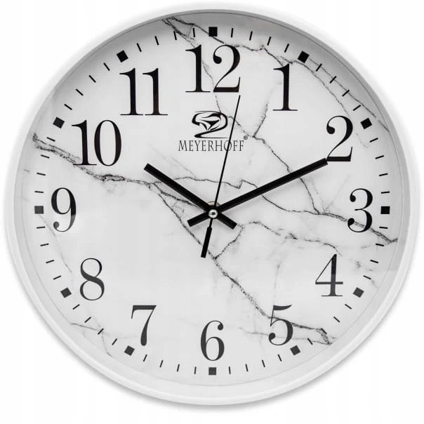 Wandklok 30 cm Marmerlook – Stille Analoge Klok
