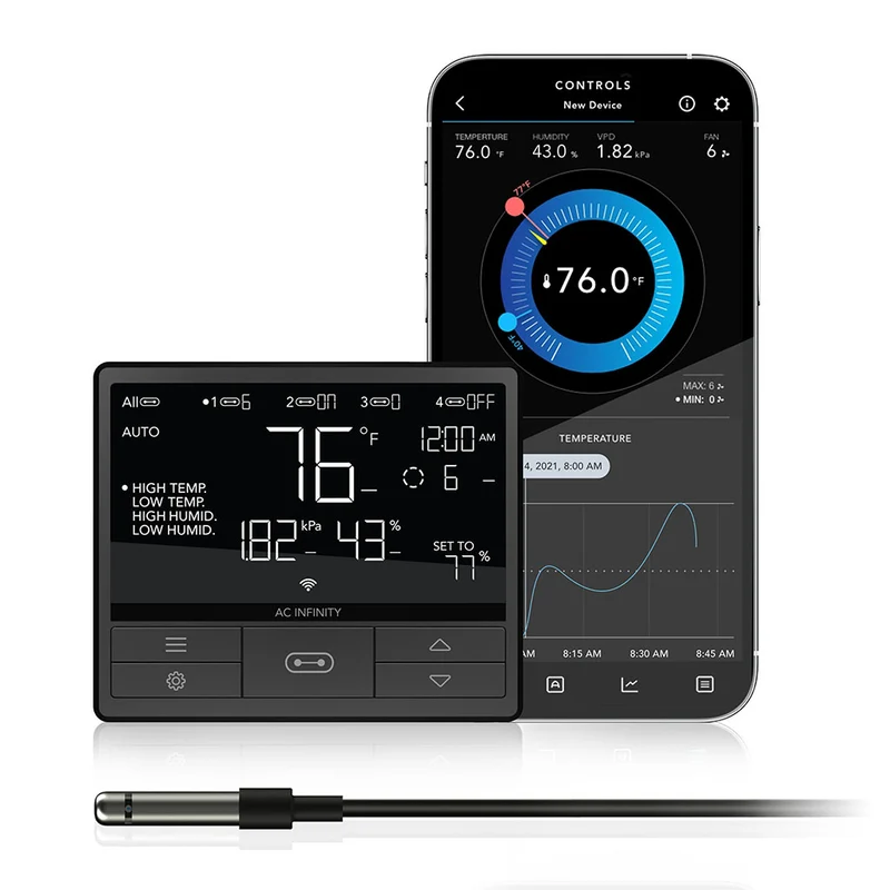 AC Infinity Controller 69 PRO Klimaatcontroller – Slimme Kweektent Controller met WiFi, Bluetooth, VPD-Regeling & 4 UIS-Poorten