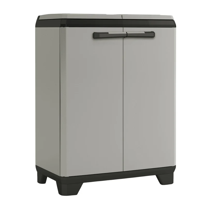Meuble de tri sélectif Keter Planet, capacité 2 x 110 L, couleur grise, 68 x 39 x 92 cm, 246640