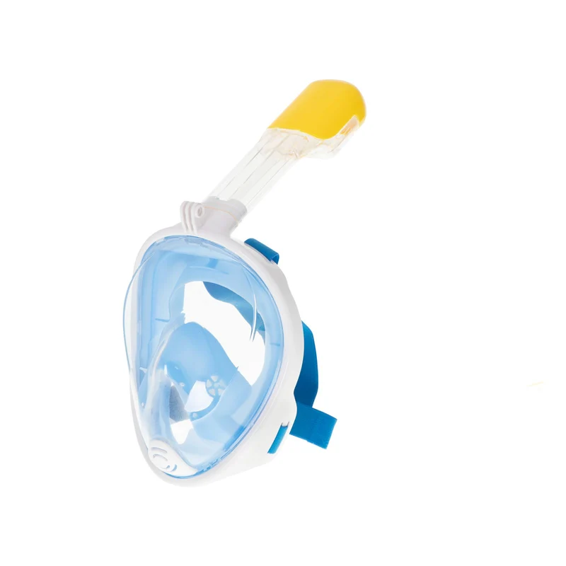 Snorkelmasker Volledig Gezicht S/M – Opvouwbaar – Anti Fog – Dry Top – 180° Panoramisch Zicht – Full Face Snorkelmasker Blauw – Met GoPro Houder