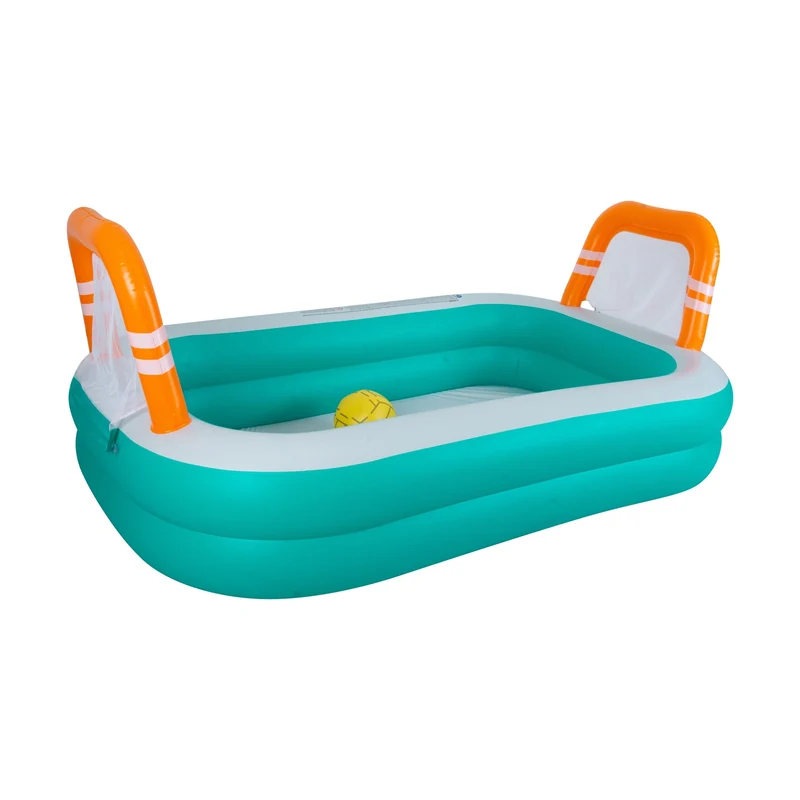 Sunclub Opblaasbaar Volleybal Zwembad 258 x 170 x 108 cm – Inclusief Volleybal & Net – Familie Zwembad 815 Liter – Speelzwembad voor Tuin