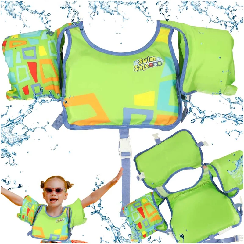 Bestway Zwemvest met Zwemmouwen Groen 3-6 Jaar (19-30 kg) – Schuimvest met Kapok – Veilig Leren Zwemmen