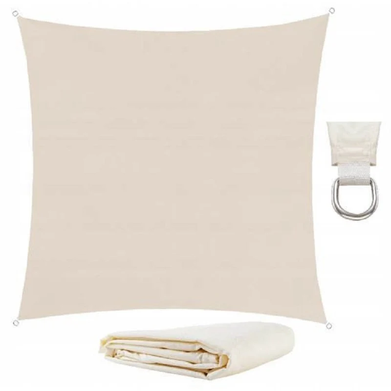 Schaduwdoek 3,6 x 3,6 m – Waterbestendig Zonnezeil met UV-bescherming – Vierkant – Beige