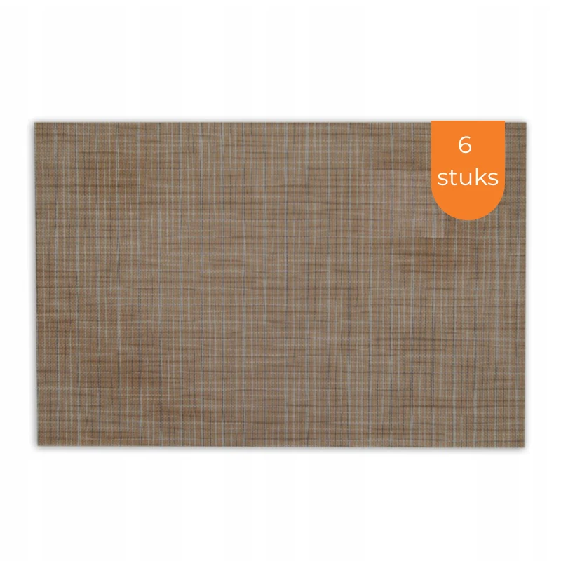 Placemats Set 6 Stuks 30x45 cm – Beige Bruin – Afwasbare Kunststof Placemats – Tafelmatten voor Eettafel