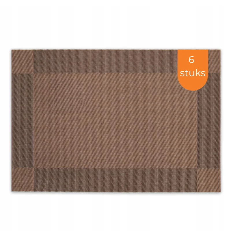 Placemats Set 6 Stuks 30x45 cm – Taupe Bruin – Afwasbare Kunststof Placemats – Hittebestendig
