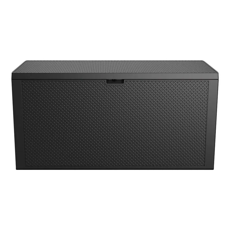 Coffre de jardin Keter Emily, capacité 277 L, couleur anthracite, charge maximale 20 kg, résistant aux intempéries, équipé de poignées et de roulettes, 249722