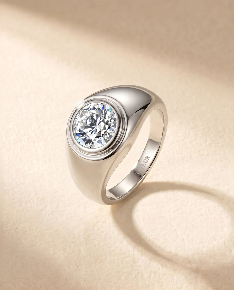 Satéur Homme Silver L’ Orbite Diamond Ring™, 18K White Gold