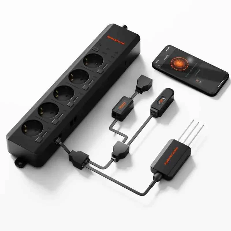 Spider Farmer GGS AC5 Slimme Kweekcontroller – WiFi & Bluetooth Grow Controller met 5 Slimme Stopcontacten voor LED Grow Lights & Kweektenten