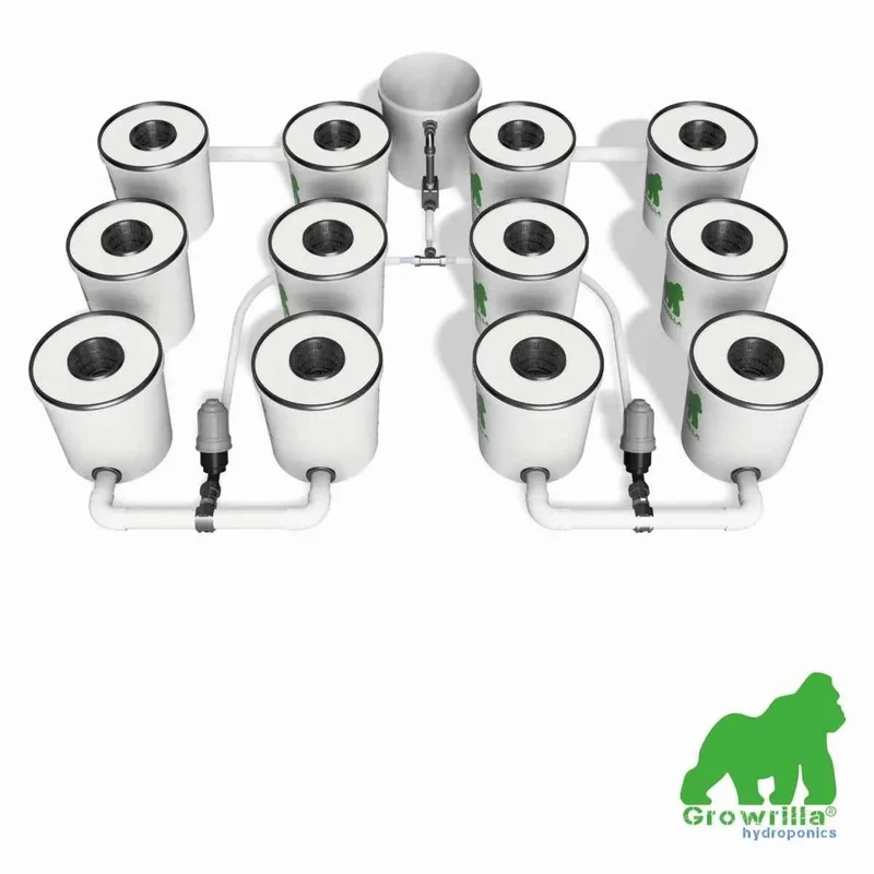 Growrilla RDWC PRO 12 Potten Hydroponisch Kweeksysteem – Professioneel Recirculerend RDWC Systeem voor Binnenkweek