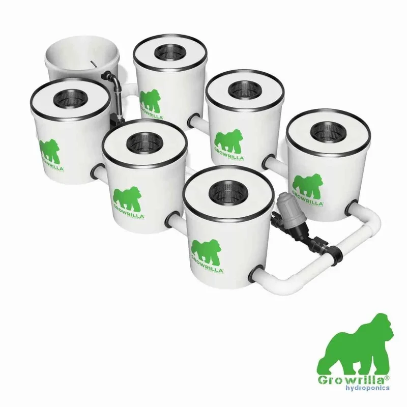 Growrilla RDWC PRO 6-Potten Hydroponisch RDWC Kweeksysteem – Professioneel Recirculerend DWC Systeem voor Binnenkweek