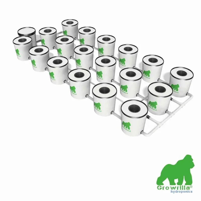 Growrilla RDWC 2.0 – 18 Potten Professioneel Hydroponisch RDWC Watercultuur Systeem voor Grote Indoor Kweekopstellingen