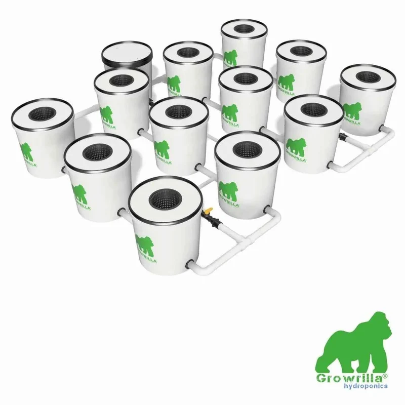 Growrilla RDWC 2.0 – 12 Potten RDWC Hydroponisch Kweeksysteem voor Professionele Binnenkweek