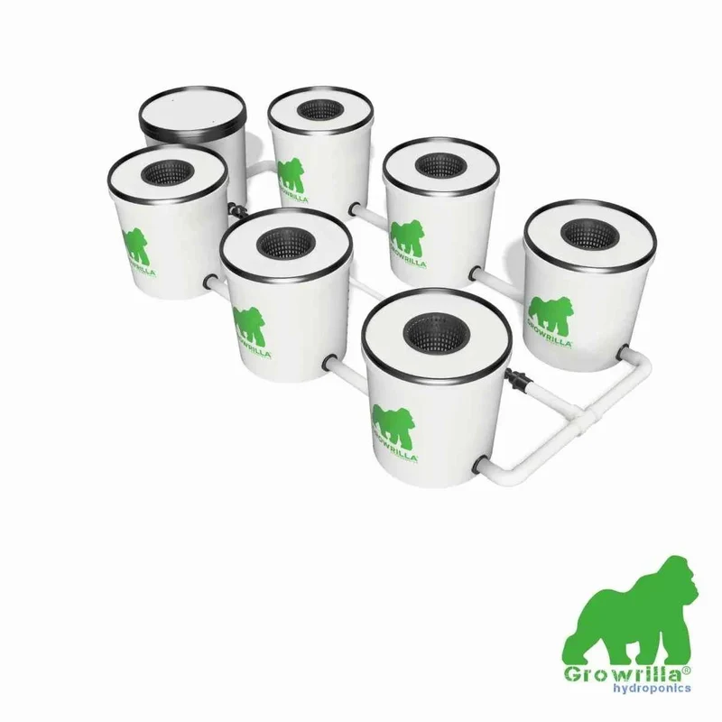 Growrilla RDWC 2.0 – 6 Pot Recirculerend DWC Hydroponisch Kweeksysteem voor Professionele Indoor Kweek & Kweektenten