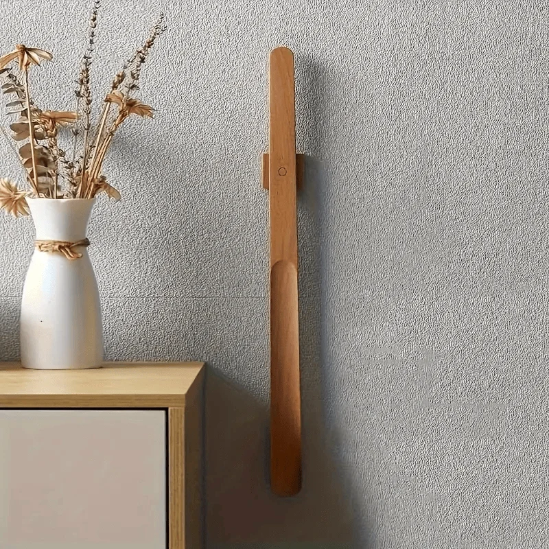StepGlide - Lange schoenlepel met gebogen punt en magnetische wandsteun