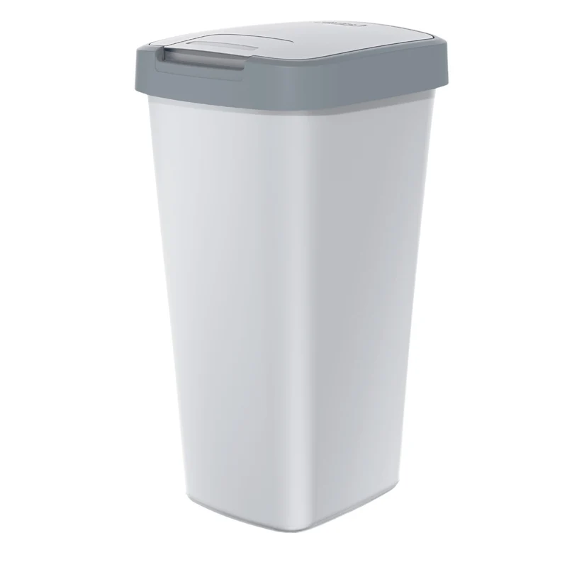 Poubelle de 25 litres KEDEN COMPACTA Q - couleur gris cendré avec un cadre gris clair