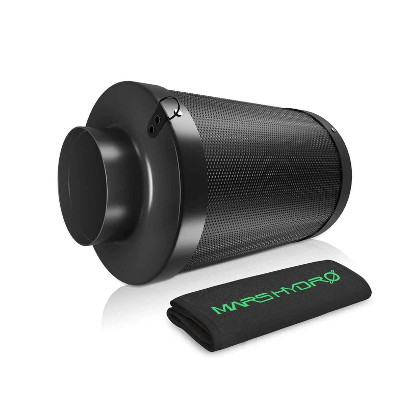 Mars Hydro 4 Inch Hervulbaar Koolstoffilter (100 mm) – Premium Actieve Koolstoffilter voor Kweektent Ventilatie, Geurcontrole & Inline Afzuigventilator