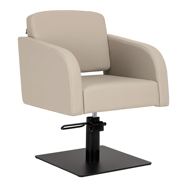 Gabbiano Elda Kappersstoel Beige – Hydraulisch Verstelbare Professionele Kappersstoel – Vierkante Voet – Minimalistisch Design