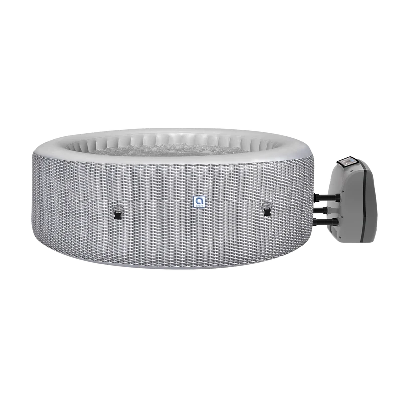 Opblaasbare Jacuzzi 6 Personen – Spa voor Buiten – Hydromassage – Verwarming tot 42°C – 204 x 70 cm – Zilver