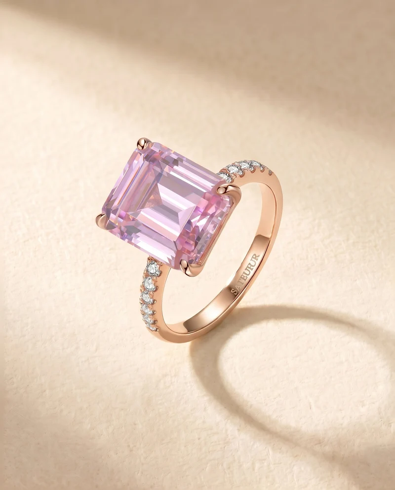 Satéur Rosé Cristal Diamond Ring™, 18K Rose Gold