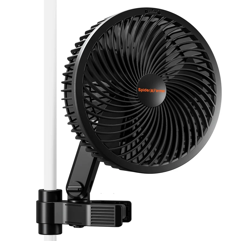 Spider Farmer 15cm (6-Inch) Kweektent Clip Ventilator – EC Motor, Oscillerende Grow Tent Fan met GGS App-bediening & Energiezuinige Luchtcirculatie