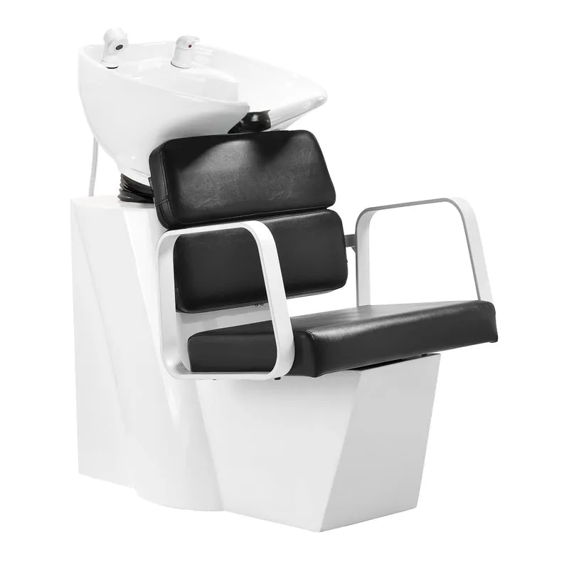 Gabbiano Porto Luxe Haarwasunit Voor Salons Verstelbaar Wasbakpaneel Wit Zwart Premium Kapperinrichting