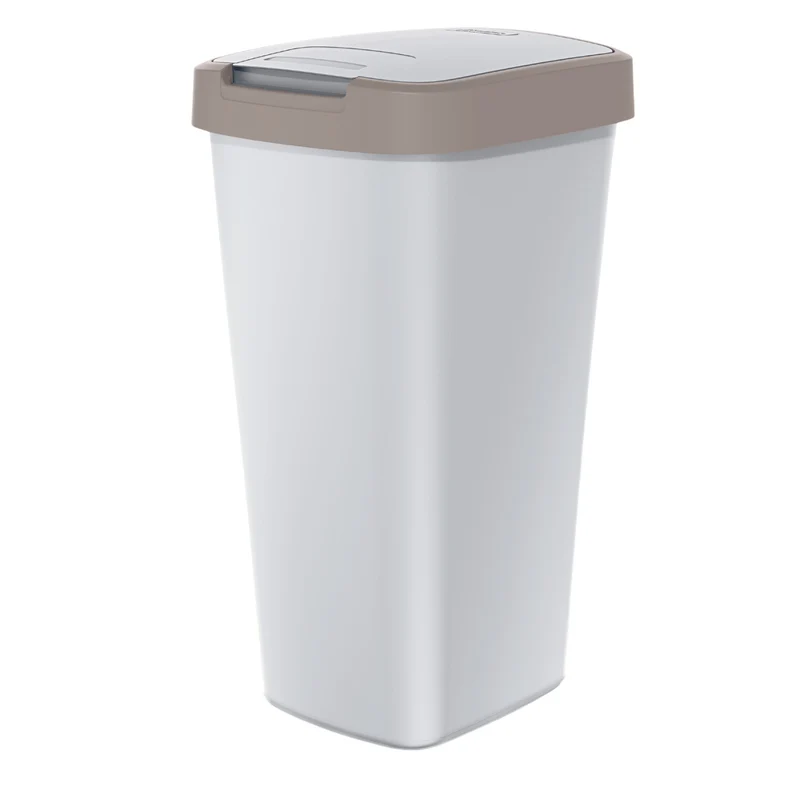 KEDEN COMPACTA Q poubelle de 25 litres NSAB25-WG5C - gris cendré avec cadre marron