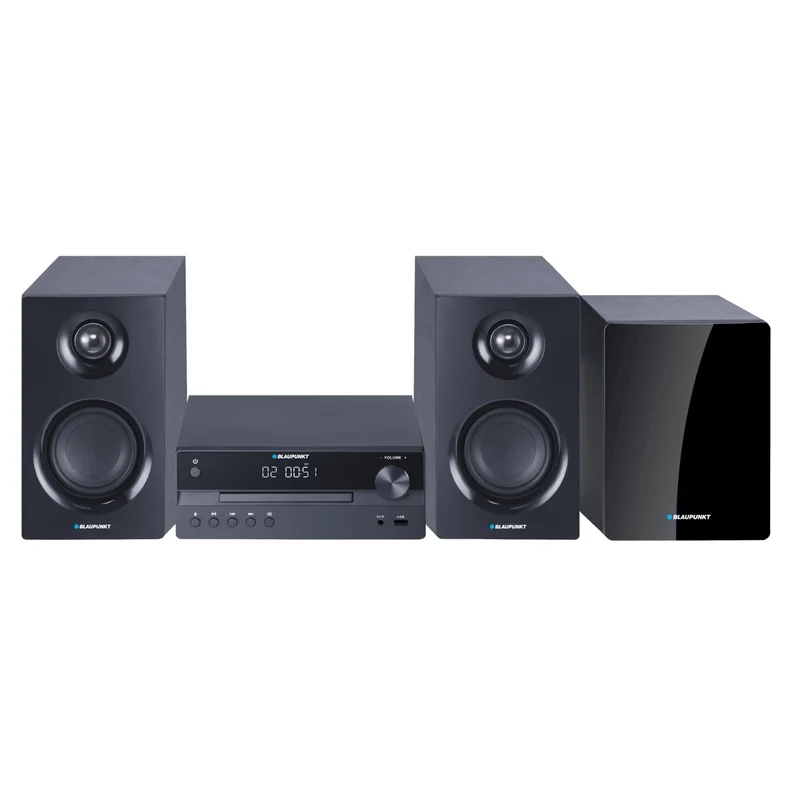 Chaîne hi-fi Blaupunkt, puissance 240 W, HDMI/CD/USB/FM/BT/PLL, égaliseur paramétrique, écran LED, fonction horloge et réveil, couleur noire, MS55SUB